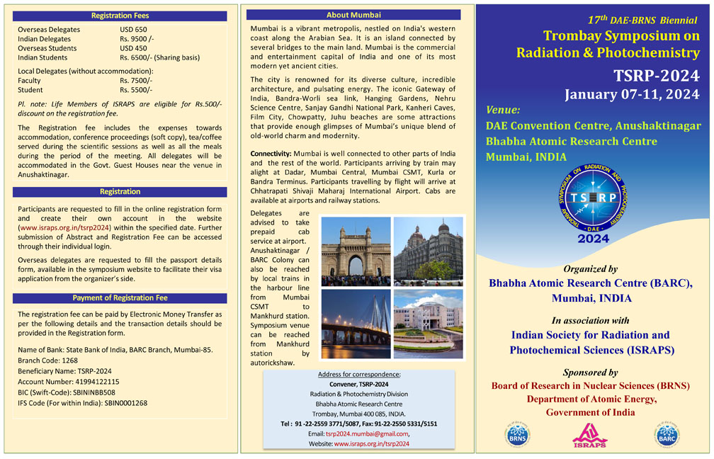 TSRP‐2024 Indian Society for Radiation and Photochemical Sciences